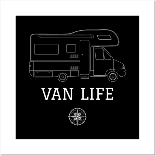 Van Life - Camper Drawing Posters and Art